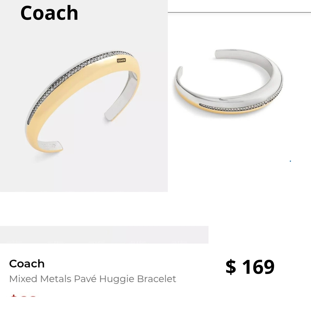 Coach Mixed Metals Pavé Huggie Bracelet. # 234